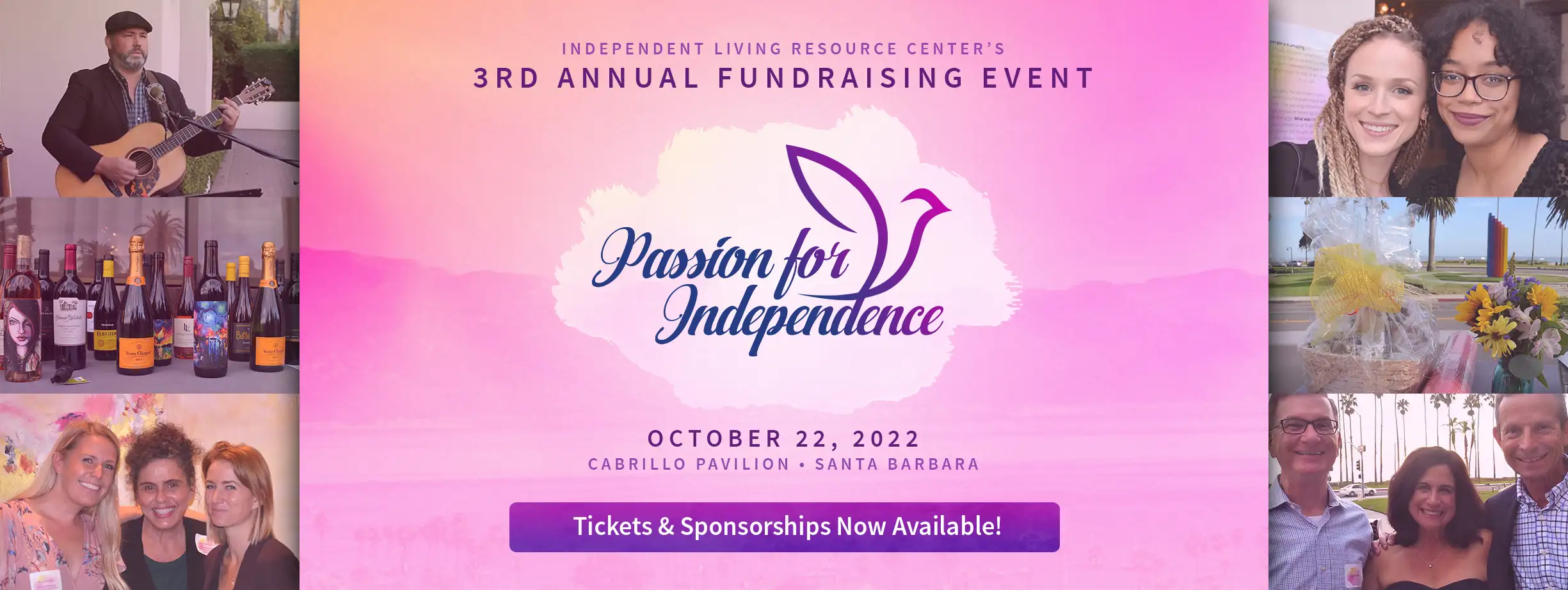 3rd Annual Passion for Independence ILRC's Annual Fundrasing Event. October 22, 2022 at the Cabrillo Pavilion in Santa Barbara. Click here for tickets and sponsorships!